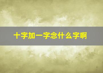 十字加一字念什么字啊