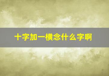 十字加一横念什么字啊