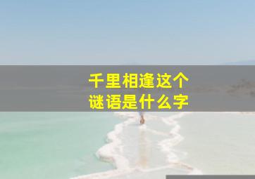 千里相逢这个谜语是什么字