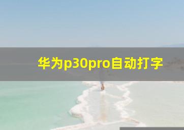 华为p30pro自动打字