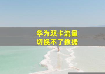 华为双卡流量切换不了数据