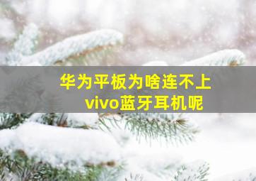 华为平板为啥连不上vivo蓝牙耳机呢