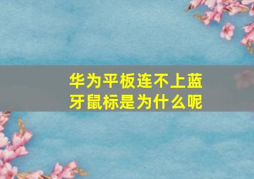 华为平板连不上蓝牙鼠标是为什么呢