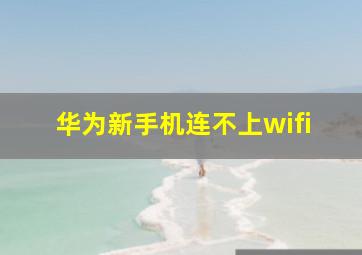 华为新手机连不上wifi