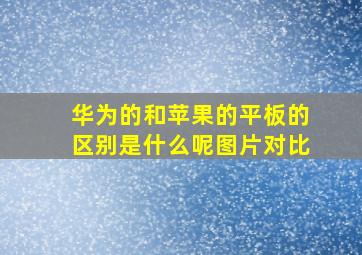 华为的和苹果的平板的区别是什么呢图片对比