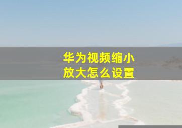 华为视频缩小放大怎么设置