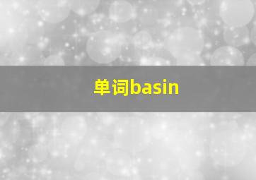 单词basin