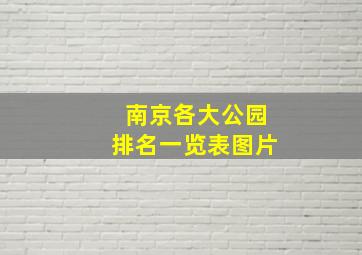 南京各大公园排名一览表图片