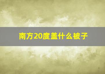 南方20度盖什么被子