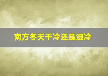 南方冬天干冷还是湿冷