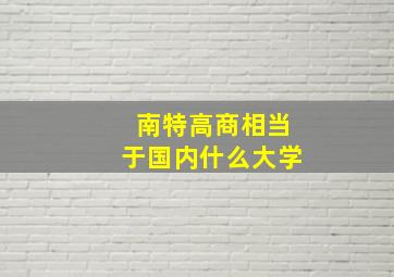 南特高商相当于国内什么大学