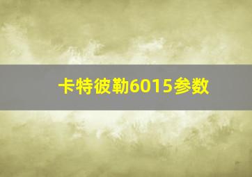 卡特彼勒6015参数