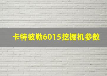 卡特彼勒6015挖掘机参数