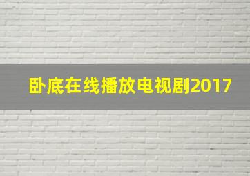 卧底在线播放电视剧2017