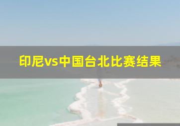 印尼vs中国台北比赛结果