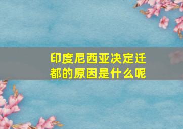 印度尼西亚决定迁都的原因是什么呢