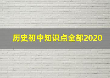 历史初中知识点全部2020