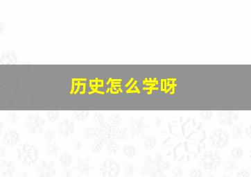 历史怎么学呀