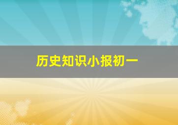 历史知识小报初一