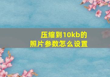 压缩到10kb的照片参数怎么设置