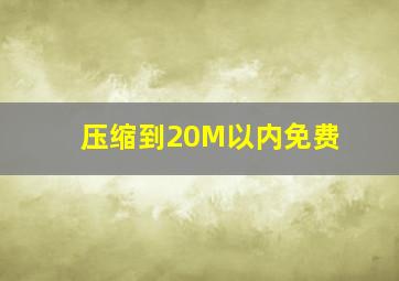 压缩到20M以内免费