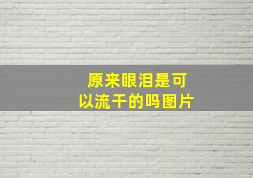 原来眼泪是可以流干的吗图片