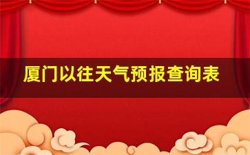 厦门以往天气预报查询表