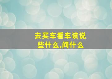 去买车看车该说些什么,问什么