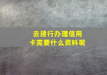 去建行办理信用卡需要什么资料呢