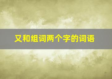 又和组词两个字的词语