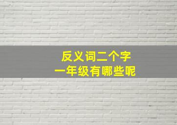 反义词二个字一年级有哪些呢