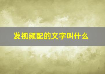 发视频配的文字叫什么