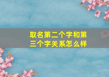 取名第二个字和第三个字关系怎么样