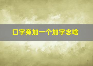 口字旁加一个加字念啥