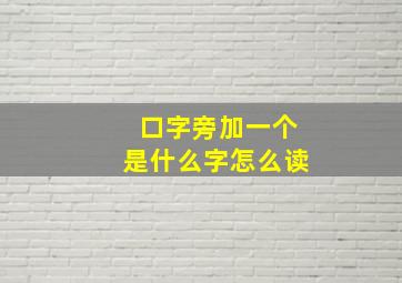 口字旁加一个是什么字怎么读