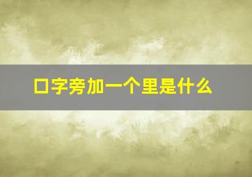 口字旁加一个里是什么