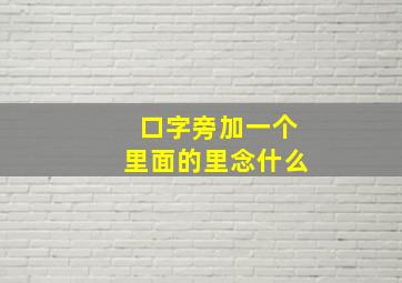 口字旁加一个里面的里念什么