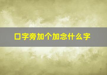 口字旁加个加念什么字