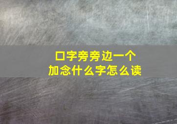 口字旁旁边一个加念什么字怎么读