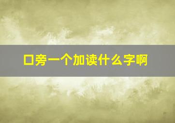 口旁一个加读什么字啊