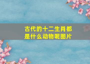 古代的十二生肖都是什么动物呢图片