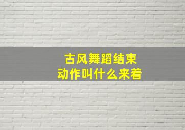 古风舞蹈结束动作叫什么来着