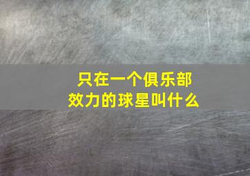 只在一个俱乐部效力的球星叫什么