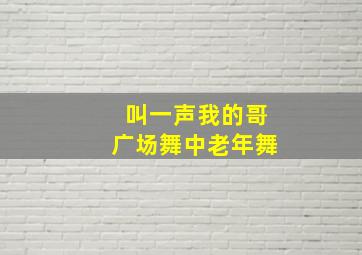 叫一声我的哥广场舞中老年舞