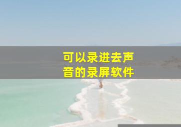 可以录进去声音的录屏软件