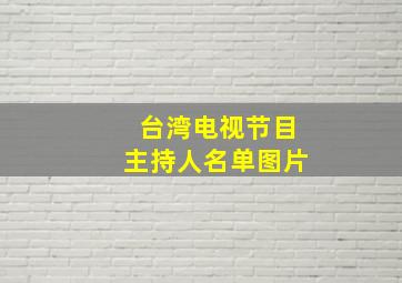 台湾电视节目主持人名单图片