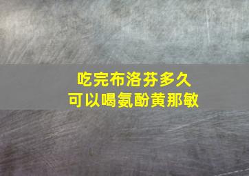 吃完布洛芬多久可以喝氨酚黄那敏