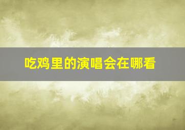 吃鸡里的演唱会在哪看