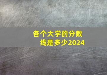 各个大学的分数线是多少2024