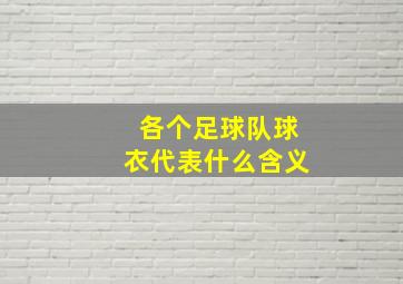 各个足球队球衣代表什么含义